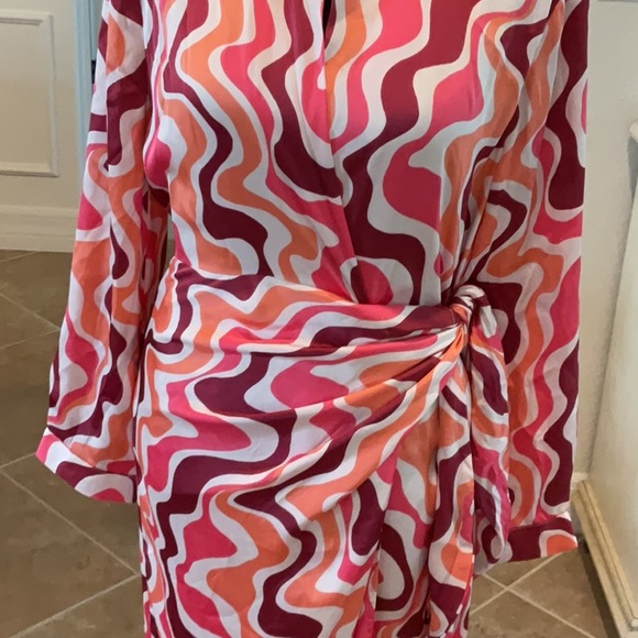 KARLIE Multicolored swirl wrap dress, size M, NWT - Picture 3 of 7